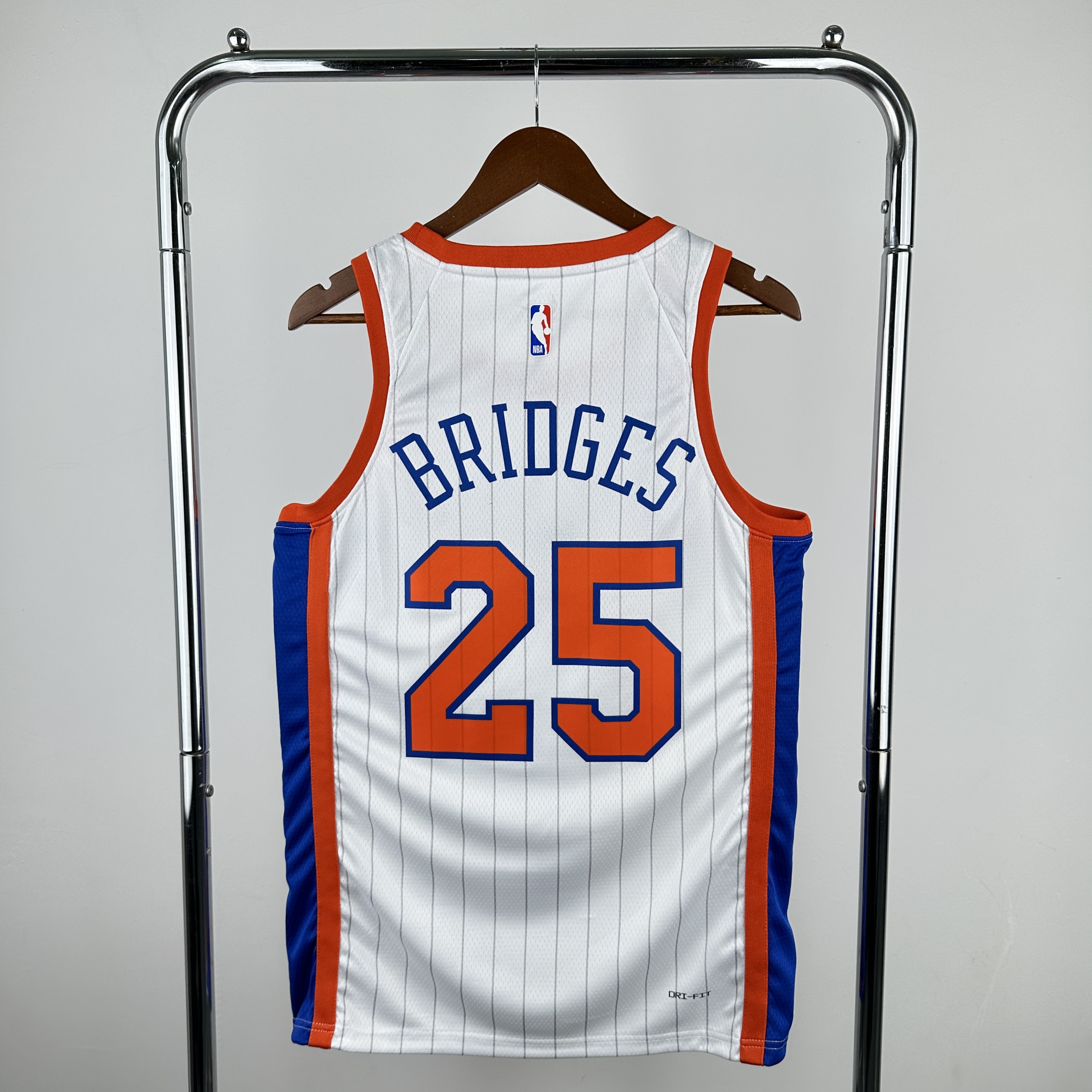 Men New York Knicks #25 Bridges White City Edition Season Nike 2025 NBA Jersey